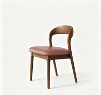 Fauteuil rembourré moderne avec structure en bois massif, assise et dossier rembourrés, chaise d'appoint ergonomique pour salle à manger, salon, bureau, café