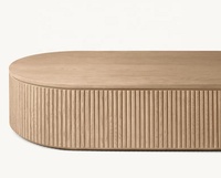 Hochwertiger Skandinavischer Japanischer Stil Massivholz-Eiche & Rattan Handgefertigter Ovaler Couchtisch mit Anpassbaren Optionen Antikes Design