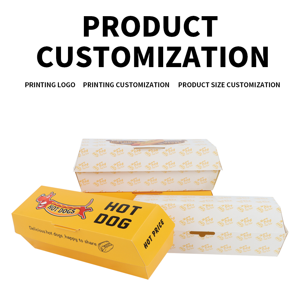 Hot selling disposable eco friendly food grade paper hot dog tray box