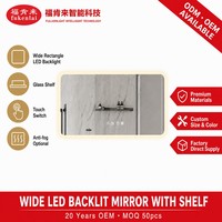 Miroir LED intelligent rectangulaire Fullkenlight pour salle de bain, miroir mural moderne pour salle de bain avec éclairage LED pour appartement et hôtel