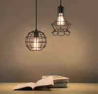 Lampe suspendue Vintage à la forme d'une Cage, design moderne, luminaire décoratif d'intérieur,