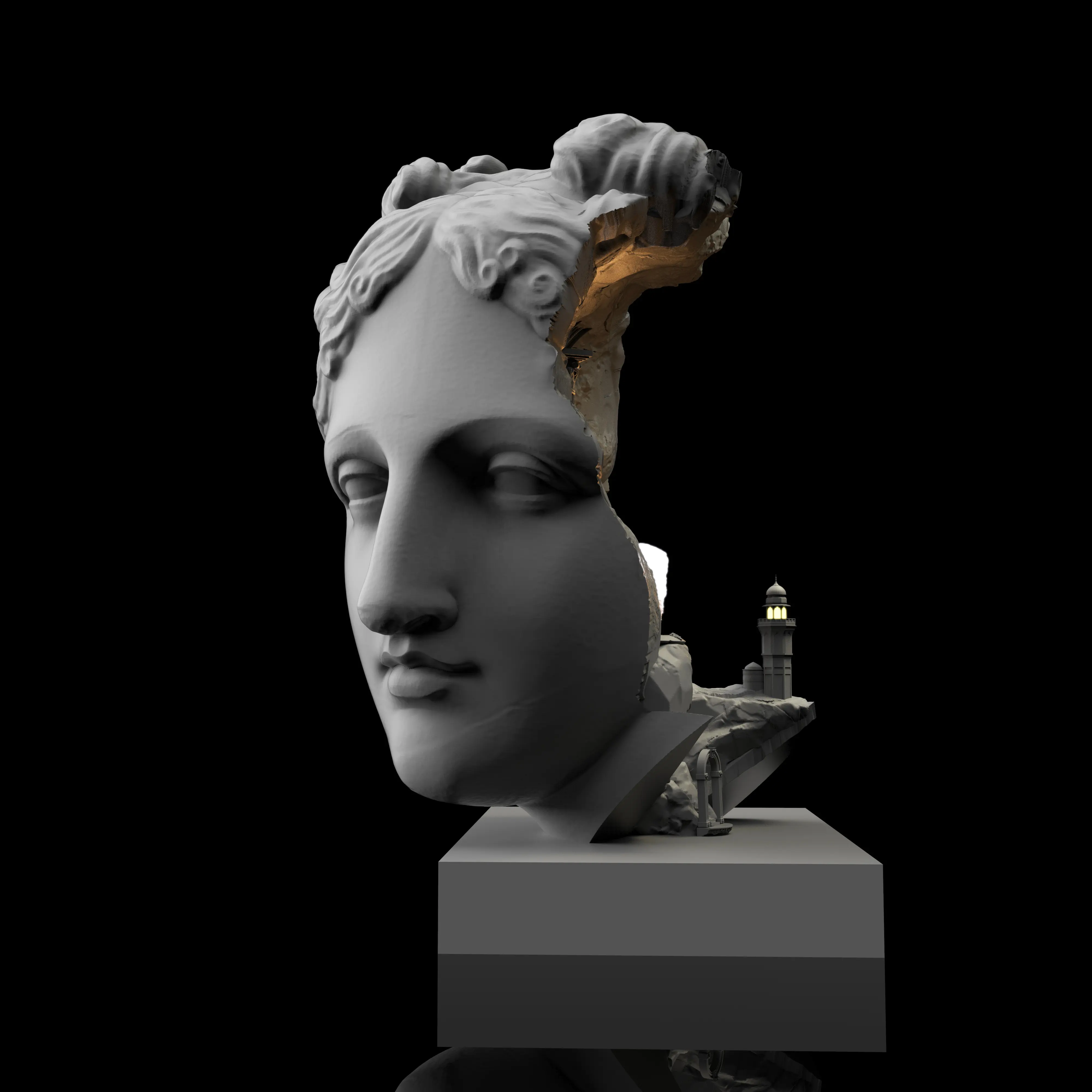 SE7 Original Design 3D Resin status Decoration Aromatherapy Candle Holder Venus Head ArtModern Home Decor Statue