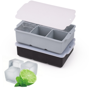 Bac à glaçons géant en silicone à 6 cavités avec couvercle, empilable, vente en gros directe usine - Product Image 3