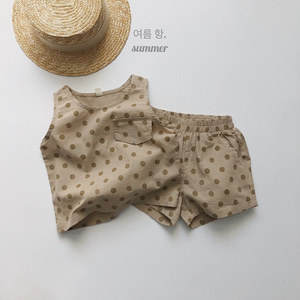 Vêtements d'été de style japonais et coréen, nouveaux shorts basiques à pois pour enfants, shorts respirants en coton tricoté pour garçons et filles - Product Image 3