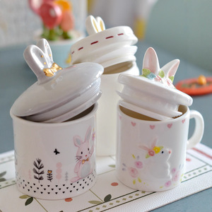Série pour enfants de lapins de Pâques dessinés à la main <span class=keywords><strong>en</strong></span> <span class=keywords><strong>porcelaine</strong></span> haute température, directement de l'usine, idéale pour les maternelles - Product Image 4