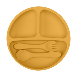 Nouvel ensemble de vaisselle pour bébé en silicone 3 pièces, silicone de qualité alimentaire sans BPA, ensemble de dîner pour enfants, vaisselle pour bébé - Product Image 6