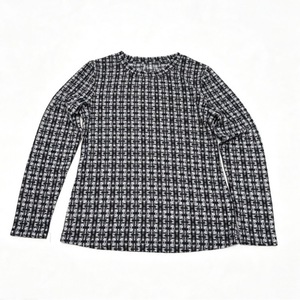 Nouvelle Collection Automne 2026 – T-shirt Imprimé <span class=keywords><strong>à</strong></span> <span class=keywords><strong>Carreaux</strong></span> Col Rond Manches Longues – Haut Amincissant et Ajusté pour Femme - Product Image 5