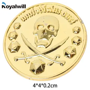 Golden token in jogo de tabuleiro moedas peças peças pawns jogo acessórios pirata jogo