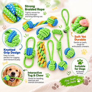 Jouets à mâcher pour chiens personnalisés en gros, écologiques, pour le nettoyage des dents, l'entraînement, le divertissement, durables, interactifs, en corde de coton, résistants aux morsures pour chiens - Product Image 3