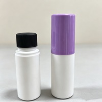 Bouteille en plastique PET cylindrique blanche opaque de 60 ml, conteneur vide pour liquides cosmétiques avec double couvercle anti-fuite, personnalisable