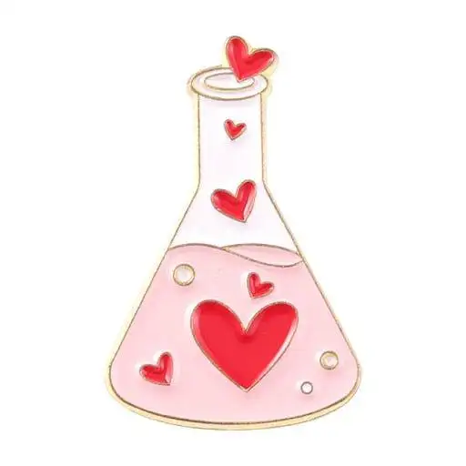 Custom Schattige Emaille Pin Chemische Magic Love Potion Bag Decoratie Metalen Reversspelden Badges Cadeaus Voor Vrienden Studenten