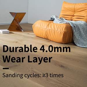 Suelo de Madera Multicapa de Abedul Lacado con UV, Diseño Moderno de Tablas Extra Anchas, Tono Miel Natural, 4.0mm, para Dormitorio, Sala de Estar, Exteriores y Parques - Product Image 4