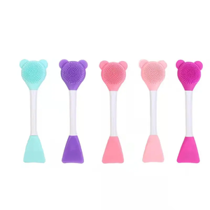 2025 15cm Hot Sale Double Side Cute Bear Silicone <strong>Lip</strong> <strong>Brush</strong> Exfoliating Nose <strong>Clean</strong> Blackhead Removal <strong>Brushes</strong> With Cream Spatula - Product Image 2