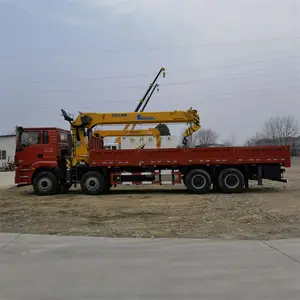 Shacman-grúa de brazo hidráulico de 16 toneladas, camión de carga de 8x4, envío a España