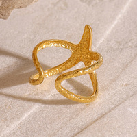 Bague ajustable Gaovo en acier inoxydable motif étoile de mer pour femme, bijou fantaisie texturé inspiré de l'océan, accessoire de mode, cadeau