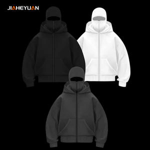 High Quality Tracksuit Full Zip up Face Mask Jacket <strong>for</strong> Outdoor Activities Custom Streetwear Balaclava Attachments <strong>Hoodies</strong> <strong>Men</strong> - Product Image 1