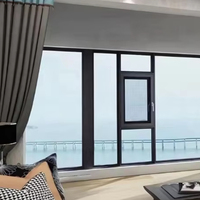 Fenêtre coulissante en aluminium sur mesure, à économie d'énergie et résistante au vent, pour hôtel