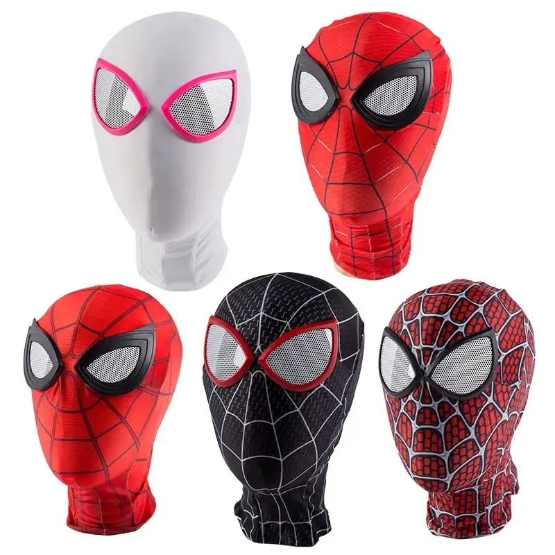 Cadılar bayramı partisi örümcek adam maskesi Cosplay süper kahraman PVC malzeme yüksek kaliteli toptan örümcek adam maskesi