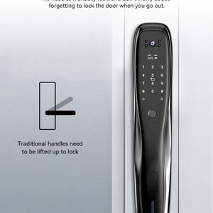 กลอนประตูอัตโนมัติแบบดิจิตอลไบโอเมตริกซ์ลายนิ้วมือ Glomarket ระบบรักษาความปลอดภัยภายในบ้าน ควบคุมผ่านแอปพลิเคชันบนคลาวด์ผ่าน Wi-Fi วัสดุอลูมิเนียมอัลลอยด์และกระจก - Product Image 2