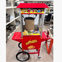 Machine à Popcorn Commerciale avec Chariot, Appareil Électrique à Popcorn pour Vente Ambulante