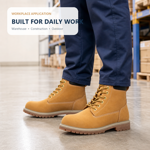Stivali da Lavoro Personalizzati <span class=keywords><strong>in</strong></span> <span class=keywords><strong>Pelle</strong></span> Nabuk con Punta Protettiva e Suola Anti-Perforazione per Acquirenti all'Ingrosso - Product Image 5