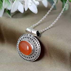 En gros Naturel Ovale Rouge Cornaline Pendentif À La Main Déclaration Bijoux avec Plaqué Onyx Chunky Tribal Déclaration Opale Charme - Product Image 3