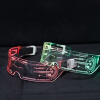 Nouvelles lunettes rectangulaires en acrylique transparentes lumineuses à LED, design éco-responsable, style simple, emballage en boîte pour adultes, fête de Pâques