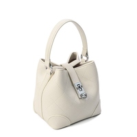 Petit sac à main portable en cuir véritable blanc pour femme, à deux poignées, idéal pour les sorties décontractées – Fournisseur ODM/OEM personnalisé