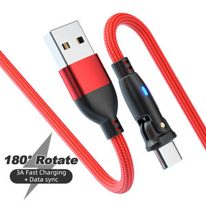 Gran oferta, actualización de carga rápida, flexión, rotación de 180 grados, ángulo recto, Android iOS tipo C, Cable de carga rápida Micro USB, Cable de datos - Product Image 2