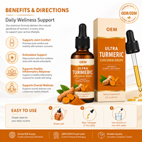 Fabricant de compléments alimentaires en marque blanche : Gouttes de curcuma et curcumine, formule personnalisée, huile MCT, extrait de poivre noir (OEM/ODM)