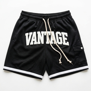 OEM Manufacturers Basketball Shorts Mens Custom Applique Logo Cargo Pocket Streetwear Vintage <b>Retro</b> Training Gym Mesh Shorts - Product Image 1