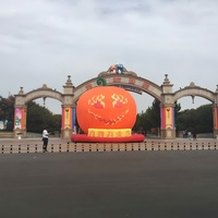 Calabaza Inflable Gigante de PVC Resistente con Sombrero de Bruja, Decoración de Halloween para Interiores y Exteriores, para Plaza, Centro Comercial, Carnaval