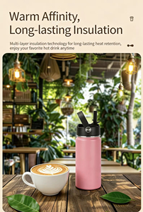 bpa free high quality Custom Double Wall <b>Insulated</b> Vacuum <b>Flask</b> Powder Coated Stainless Steel Sports Water Bottles with handle - Product Image 6