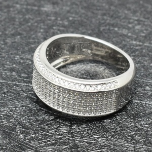 Уникальное 925 Обручальное кольцо из стерлингового серебра 1,5 Ct белый топаз купольная вставка для помолвки на годовщину для мужчин Саудовская Аравия - Product Image 3