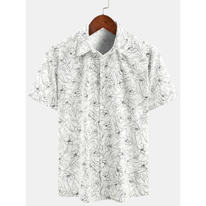 Chemise Hawaïenne Rayée Homme Grande Taille Décontractée et Originale à Trois Boutons Aloha Séchage Rapide Tendance Estivale Tropicale OEM - Product Image 2