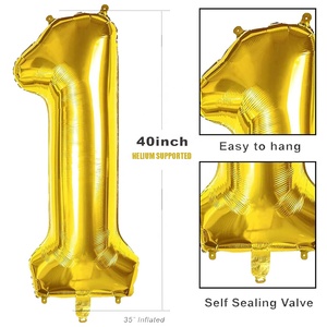 Globos de Número de 40 Pulgadas al por Mayor, de 0 a <span class=keywords><strong>9</strong></span>, Grandes, de Helio, en Varios Colores, para Decoración de Fiestas de Cumpleaños - Product Image 4