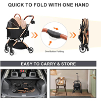 Poussette pour animaux de compagnie poussette pour chien chat avec panier de rangement pliable léger chariot de transport de chien poussette de Jogging