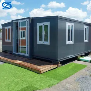 Galvanized Steel Prefab House With Bathroom Quickly Build Family Living Sandwich Panel 2 Bedroom Expandable Container House