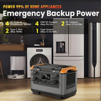 Générateur 3000W, Powerstation 2688Wh, générateur solaire portable, charge rapide PD, station d'alimentation avec poignée de transport et roues