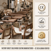 Chaise de salle à manger en bois massif de style nordique Wabi-Sabi avec design à tenons et mortaises, mobilier de maison pour hôtels et restaurants, dossier décontracté