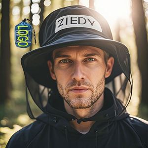 Filet anti-moustiques en plastique avec logo personnalisé pour la protection contre les insectes, les mouches et les punaises lors du camping, de la randonnée, de la pêche, du jardinage et du safari - S'adapte à tous les chapeaux - Product Image 1