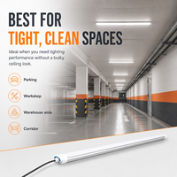 Luminaire LED Tri-Proof en aluminium ultra-plat 45 mm, IP65, montage au plafond, étanche, linéaire, 20-60W, gradation DALI 0/1-10V, garantie 5 ans