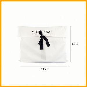 Pochette en toile de coton personnalisée avec logo, avec nœud en ruban, emballage écologique pour la vente en gros de produits de beauté, de parfums et de bougies - Product Image 2