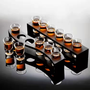 Vaso de Vidrio Personalizado para <span class=keywords><strong>Mezcal</strong></span>, 3 oz / 1.5 oz / 1 oz, México, Sublimación, Juego de 6 Vasos de Chupito con Soporte de Madera - Product Image 1