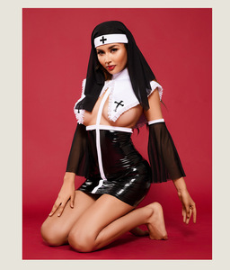 Disfraz de Lady Nun Superior, disfraz de carnaval, Halloween, iglesia, Cosplay religioso, vestido de fiesta de lujo - Product Image 4