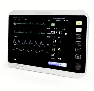 12 ekg kalp hızı ölçer solunum monitörü kan oksijen kan basıncı vücut sıcaklığı hastane makinesi ekg monitör