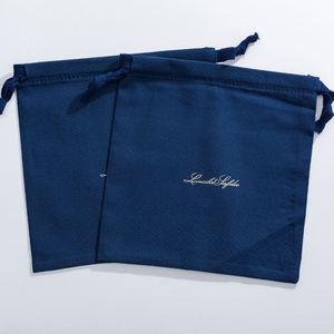 Pochette en velours recyclable avec cordon de serrage, impression de logo personnalisé, bleu foncé, petit sac de rangement, fonction de sécurité, impression sérigraphique, bijoux personnalisés - Product Image 6