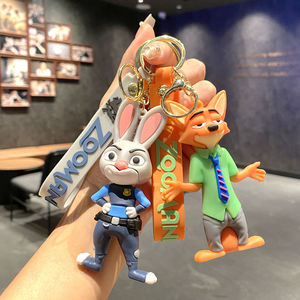 Porte-clés en PVC créatif Zootopia, figurines de lapins Nick et Judy, breloque de sac pour couple, cadeau anime pour occasions festives - Product Image 2