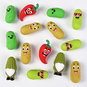 Cuentas de silicona 3D con forma de pepino y chile de dibujos animados, con orificio recto, para collares, pulseras, accesorios de joyería y manualidades DIY, venta al por mayor - Product Image 5