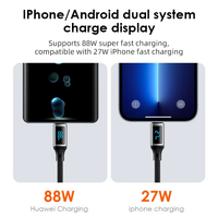 Câble multifonction standard LeEco de qualité exceptionnelle, affichage numérique, charge rapide 6A, Android Type-C vers Type-C 88W
